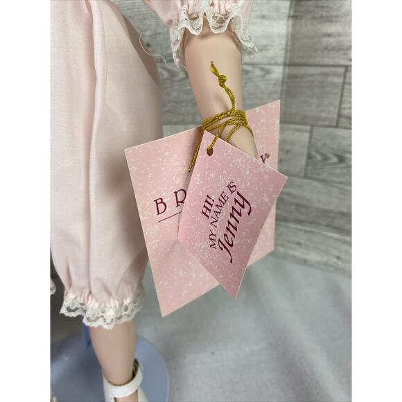 Vintage Brittany Handcrafted Porcelain Doll JENNY 17” w/ Tag & Box & Stand - Picture 2 of 14